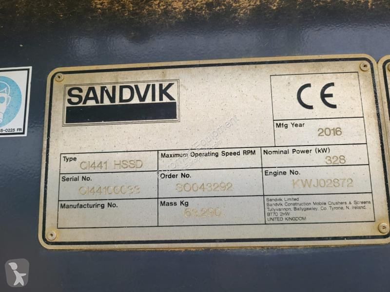 Breken, recyclen Sandvik  QI441 HSSD + Screener