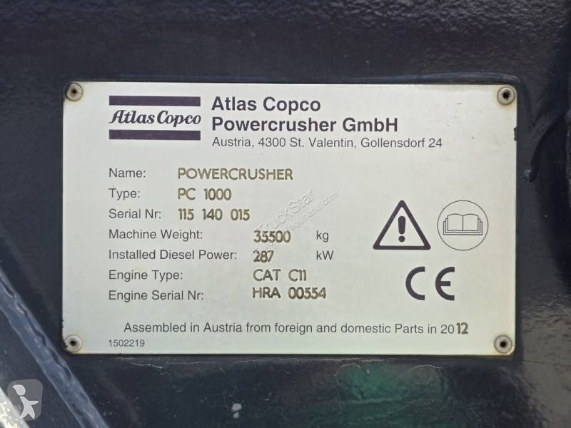 Knusning, genvinding Atlas Copco Powercrusher...