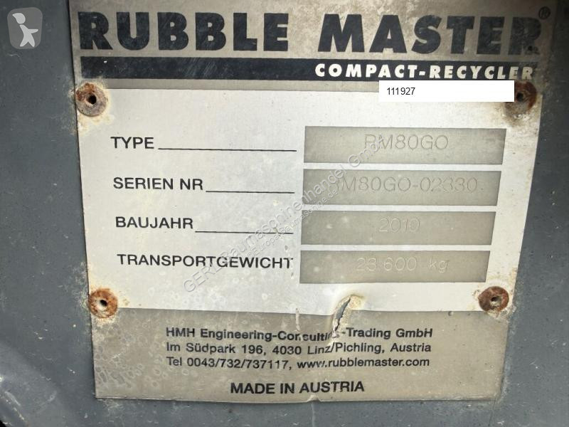 Krossning, återvinning Rubble Master RM 80 GO