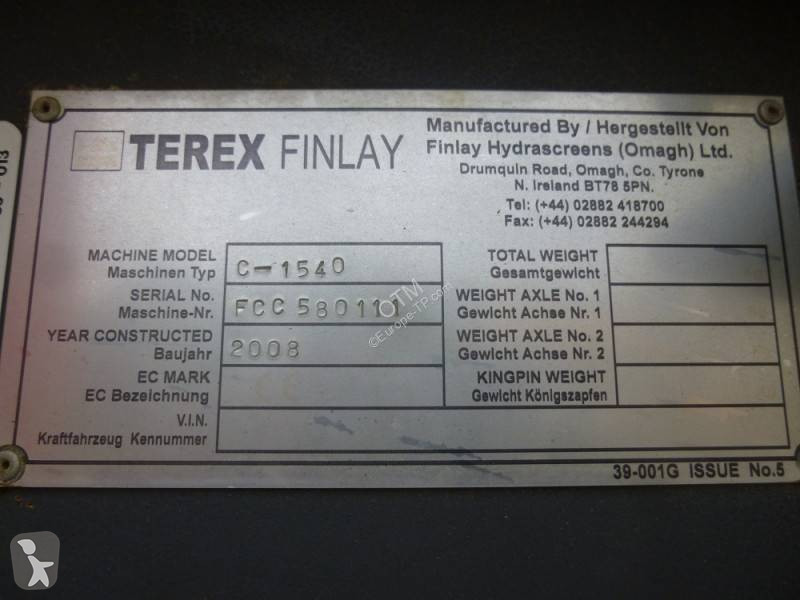 Kruszenie, recykling Terex Finlay C1540