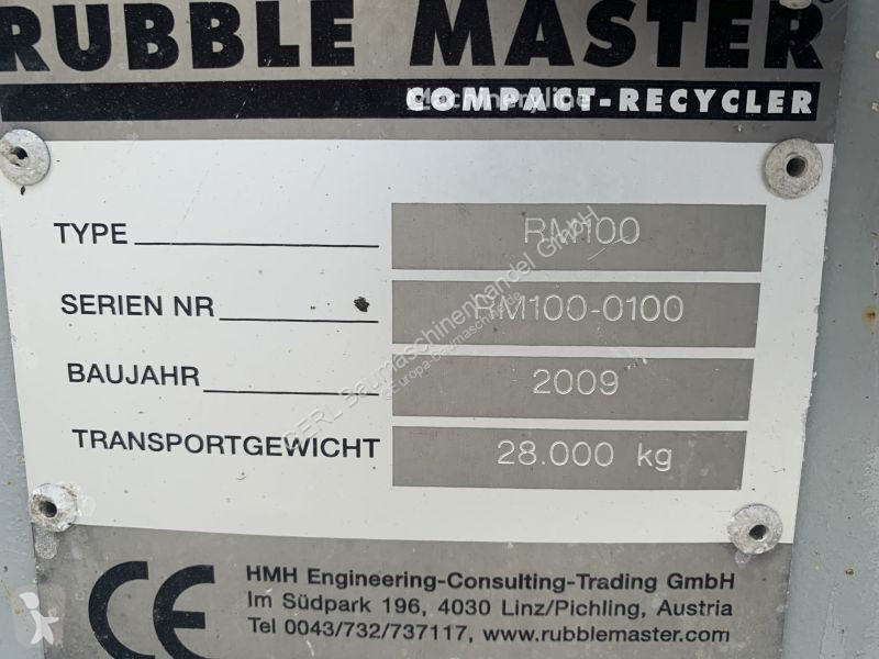 Krossning, återvinning Rubble Master RM 100