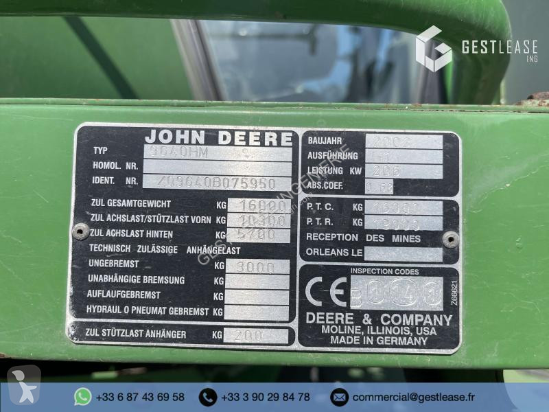 Skörd John Deere  9640 WTS HM