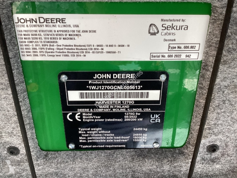 Skogsbruksmaterial John Deere 1270 G