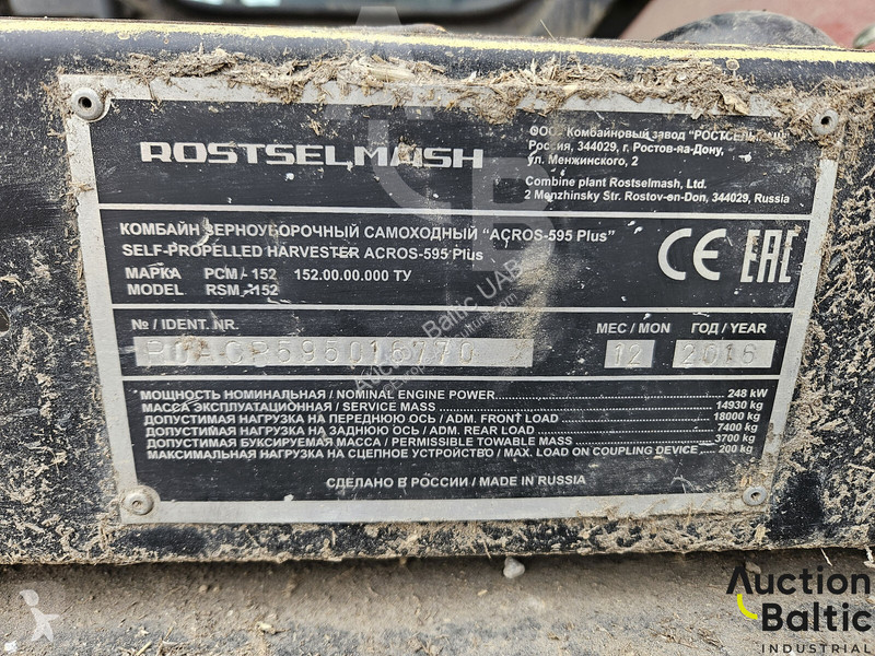 Skörd Rostselmash Acros 595 Plus