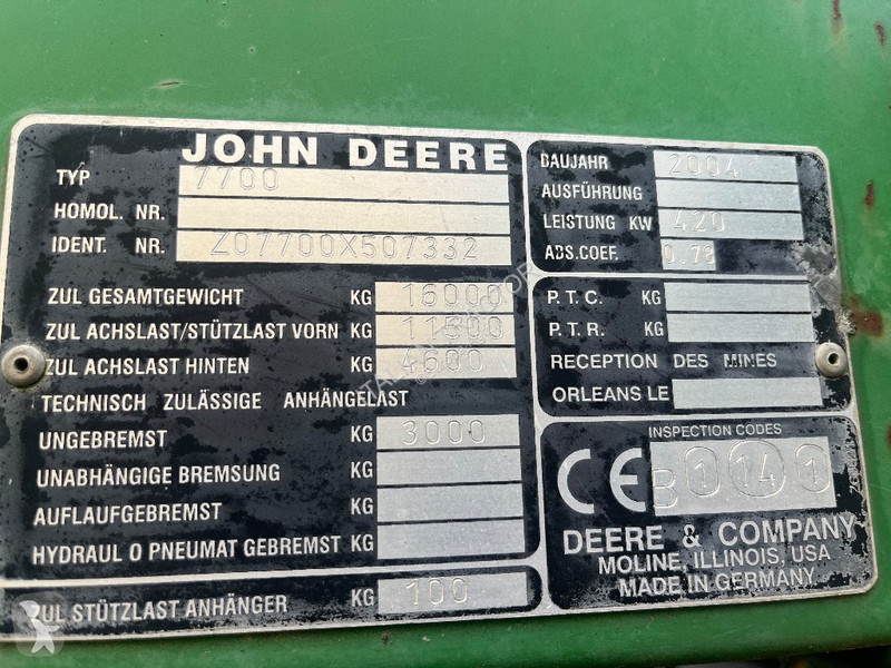 Insilamento John Deere 7700