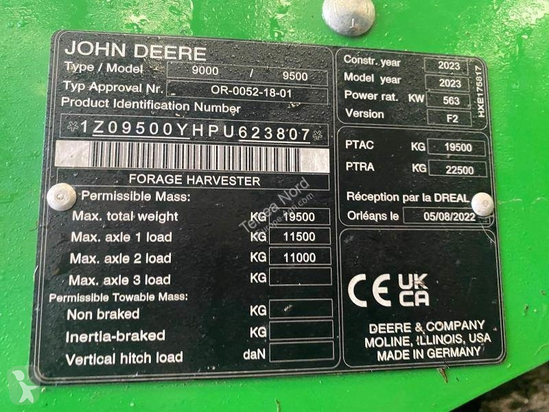 Insilamento John Deere 9500