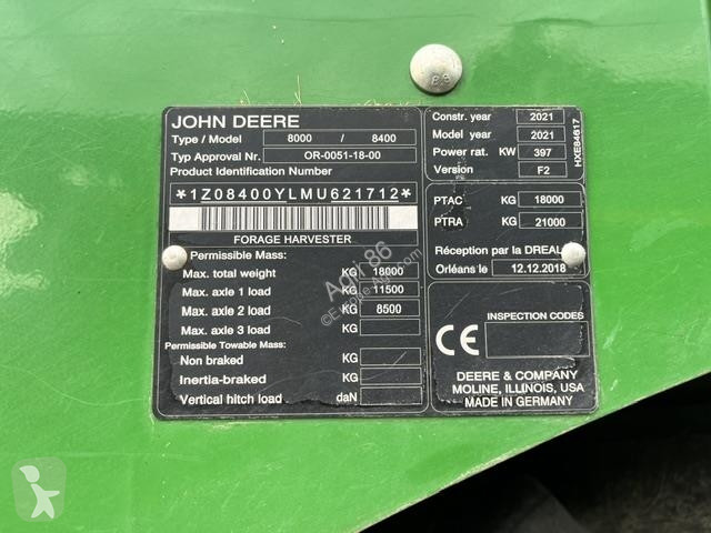 Ensilage John Deere 8400i