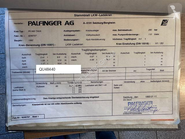 تجهيزات الآليات الثقيلة Palfinger PK 680 TK...