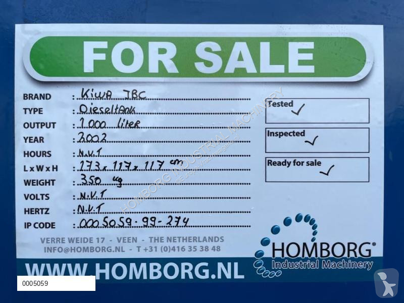 Uitrusting voor vrachtwagens  IBC 1000 liter...