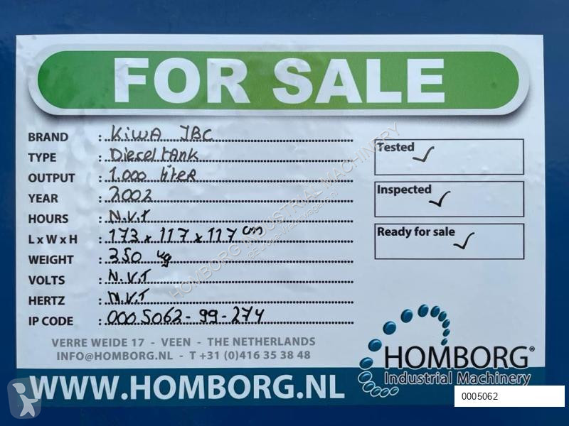 Uitrusting voor vrachtwagens  IBC 1000 liter...