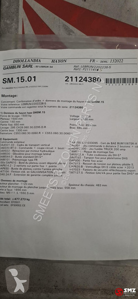 تجهيزات الآليات الثقيلة Dhollandia Occ laadlift...