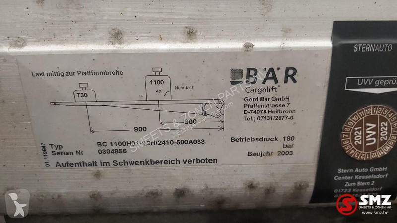 Uitrusting voor vrachtwagens  Occ Laadlift BAR...