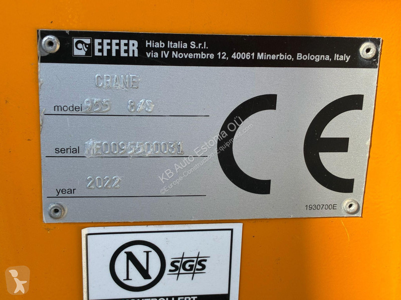 Кран Effer 955 8/S + JIB 9CN61VQR1111R8 2022 YEAR