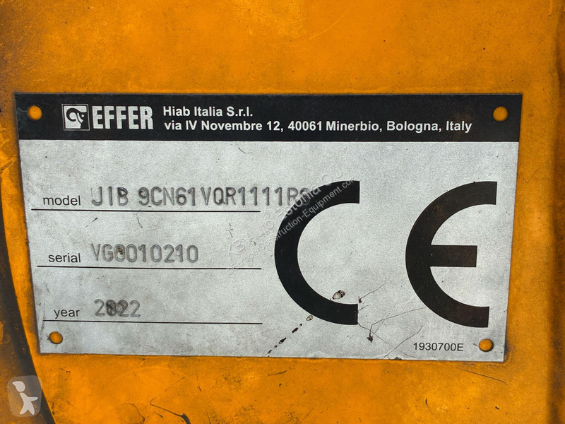 Кран Effer 955 8/S + JIB 9CN61VQR1111R8 2022 YEAR