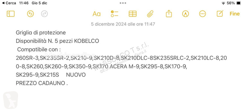 Pezzi di ricambio macchine movimento terra...