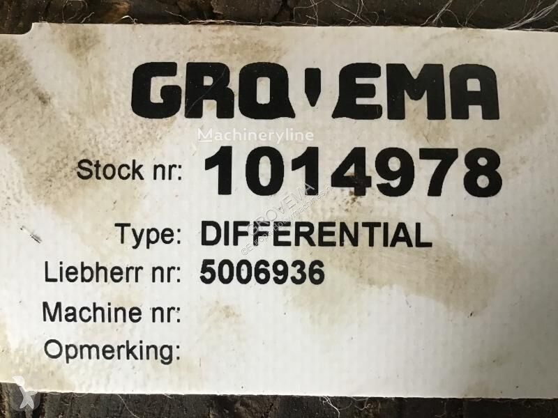 قطع غيار الأشغال العمومية Liebherr Differential