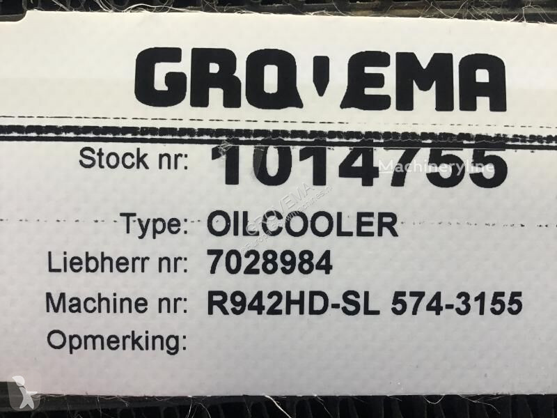 Losse onderdelen bouwmachines Liebherr Oilcooler