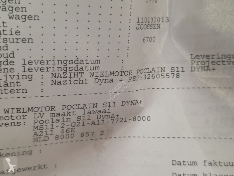 Pièces engins tp Poclain...