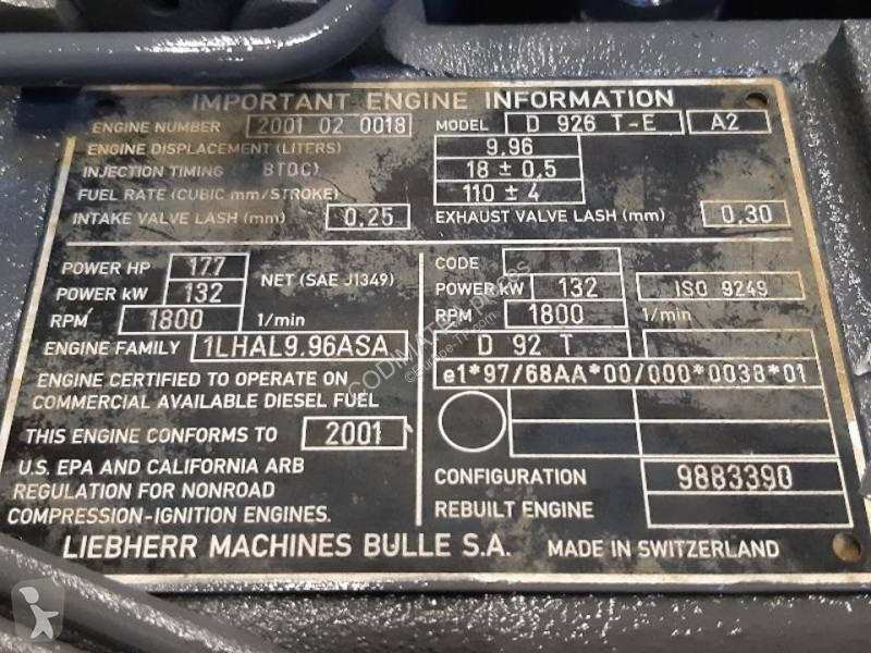 Pièces engins tp Liebherr LR632