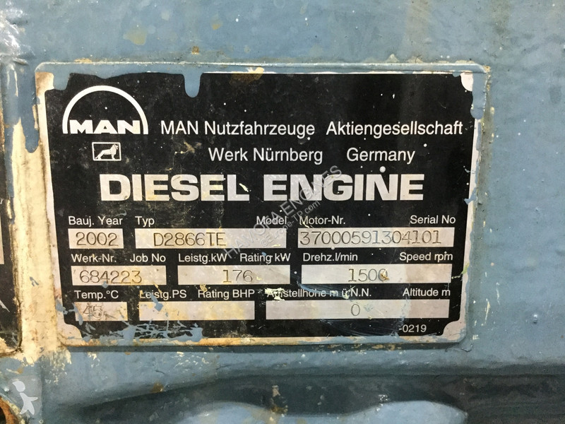 Náhradné diely na stavebné stroje MAN D2866-TE...