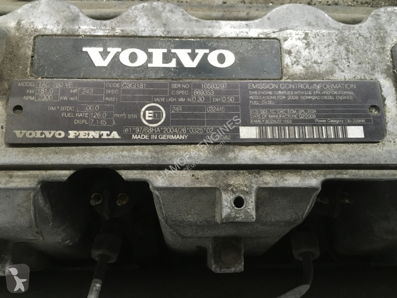 Losse onderdelen bouwmachines Volvo TAD760VE...