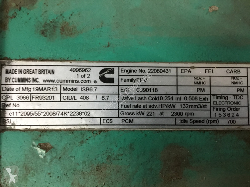 Losse onderdelen bouwmachines Cummins ISBE6.7...