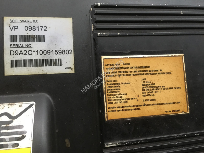 Losse onderdelen bouwmachines Volvo D9A2C...
