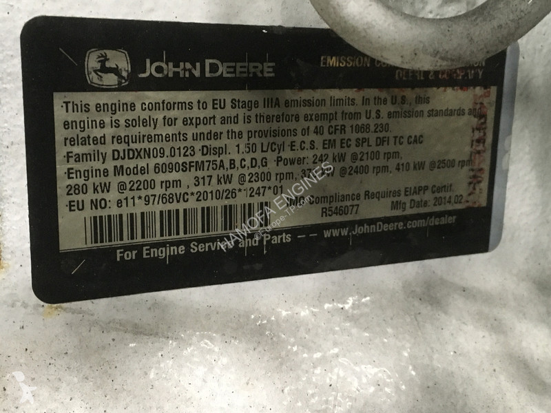 قطع غيار الأشغال العمومية John Deere 6090SFM75...