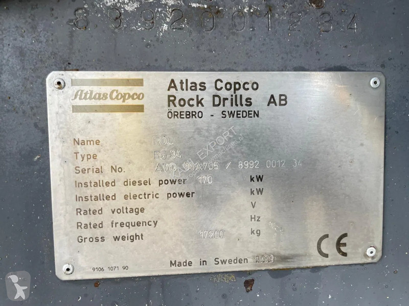 Bore-, hamre-, skæremaskine Atlas Copco F6-34...