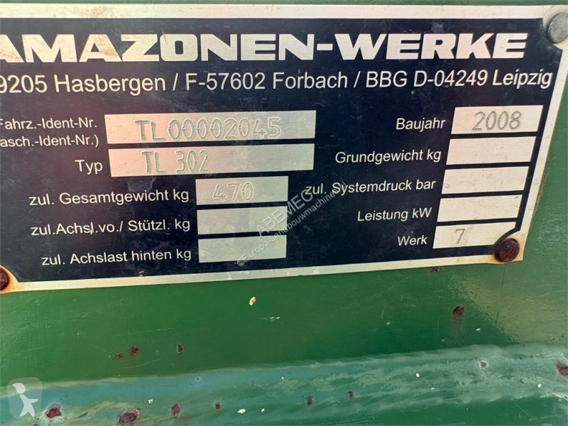 Niet aangedreven grondwerktuigen Amazone TL 302...