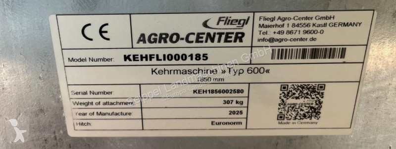 Udstyr Fliegl  KEHRMASCHINE TYP 600 185CM EURO
