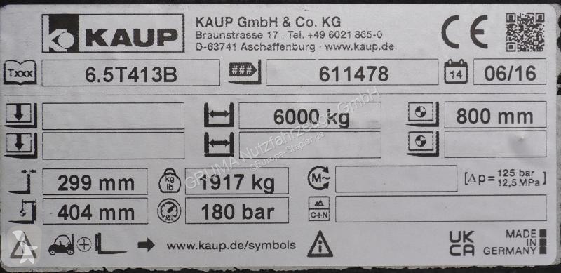 Équipements manutention Kaup  6,5T413B