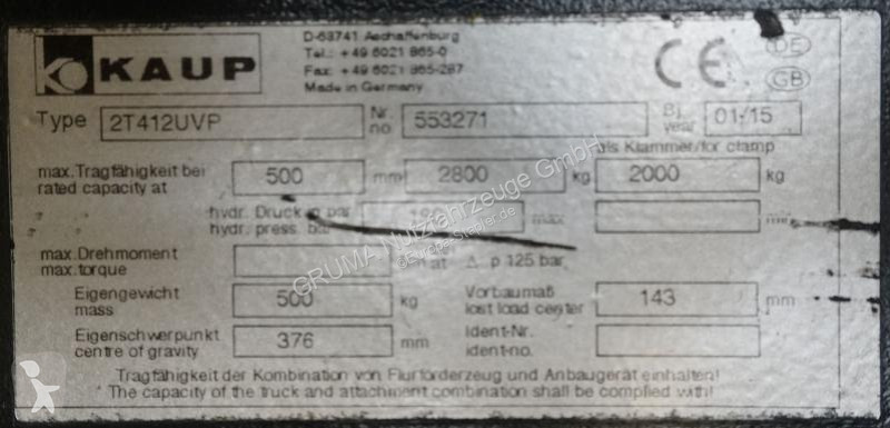 Echipamente pentru manipulare Kaup  2T412UVP
