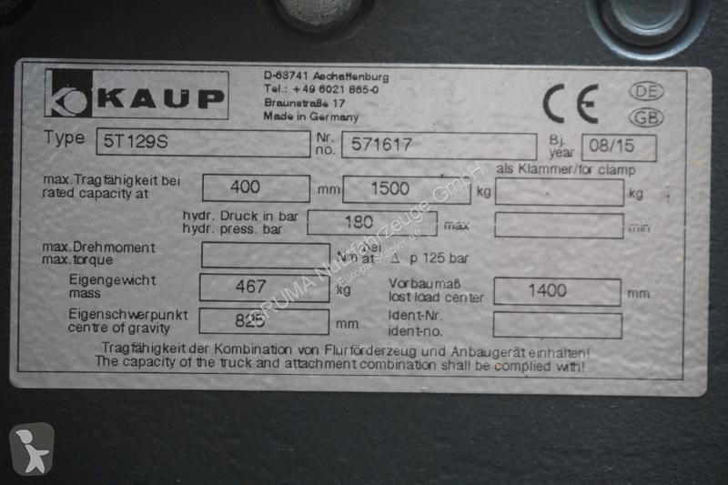 تجهيزات المناولة Kaup  5T129S Breite:600mm