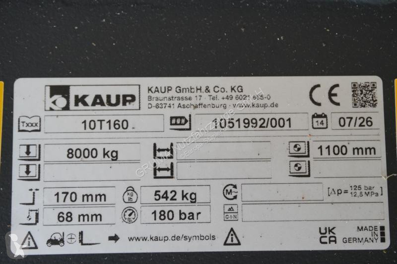 تجهيزات المناولة Kaup  10T160 B=2060 mm