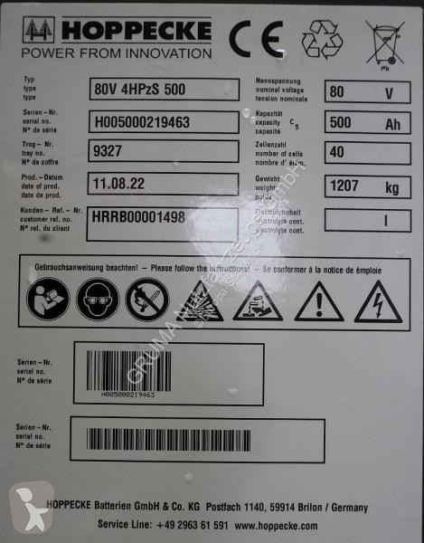 Materiais de elevação   80 Volt 4 PzS 500 Ah