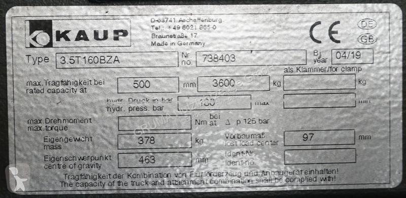 تجهيزات المناولة Kaup  3,5T160BZA