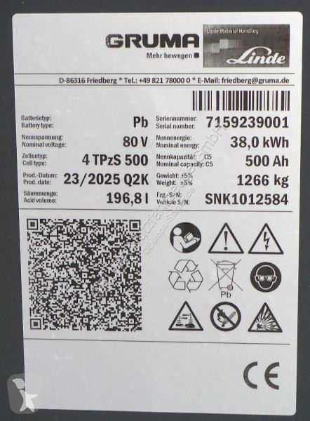 تجهيزات المناولة   80 Volt 4 PzS 500 Ah