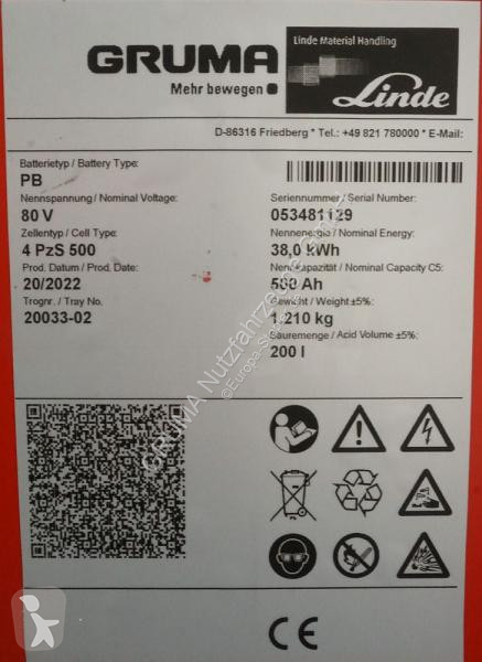 تجهيزات المناولة   80 Volt 4 PzS 500 Ah