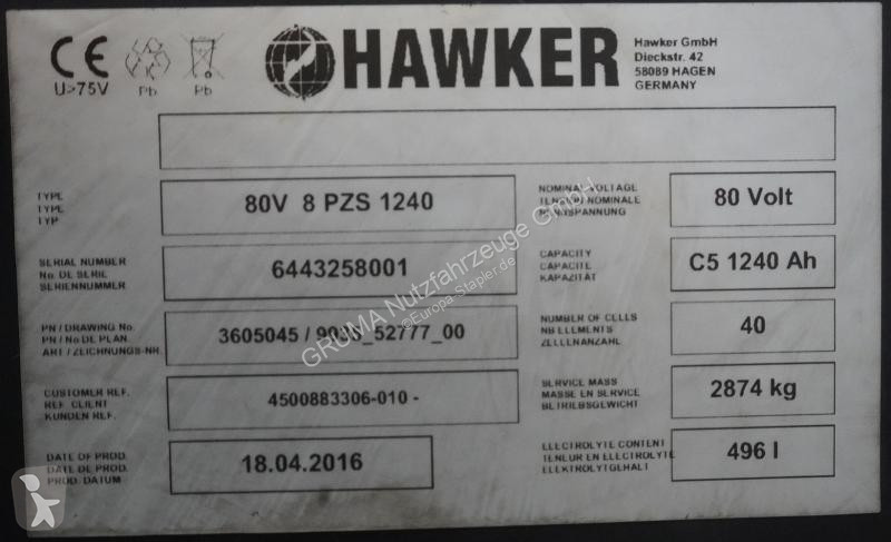 تجهيزات المناولة Hawker  80 Volt 8 PzS 1240 Ah