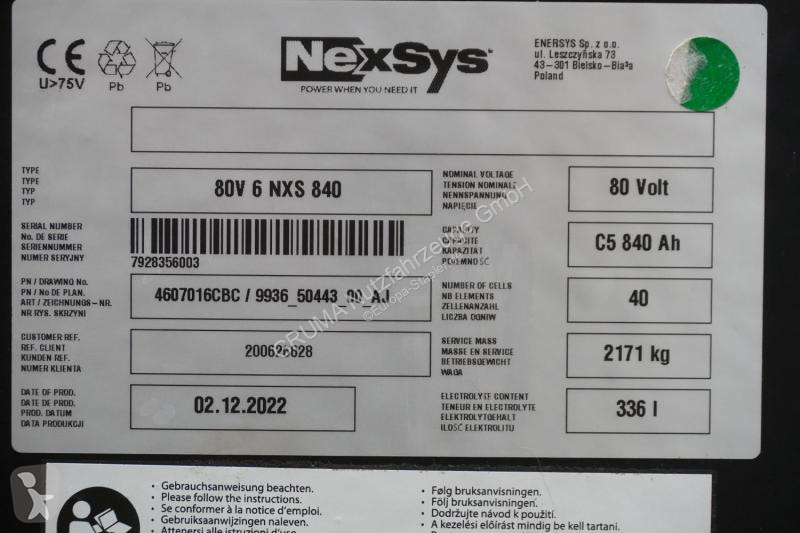 تجهيزات المناولة Hawker  80 Volt 6 NXS 840 Ah