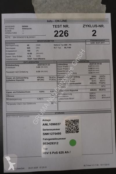 تجهيزات المناولة   48 Volt 5 PzS 625 Ah
