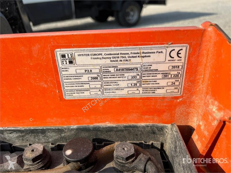 Transpaleta Hyster P2.0 2000 kg Electric Pallet...