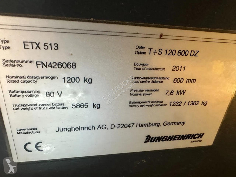 رافعة شوكية مع تحميل جانبي Jungheinrich ETX513