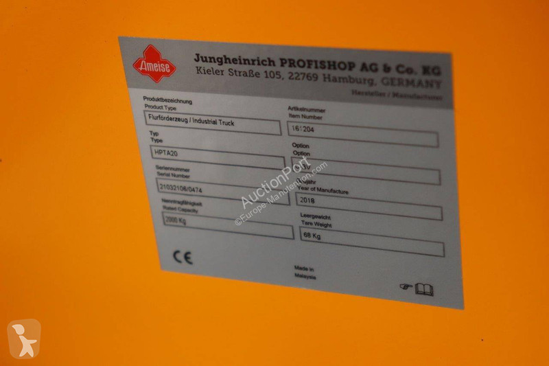 Transpaleta Jungheinrich Ameise HPT A20