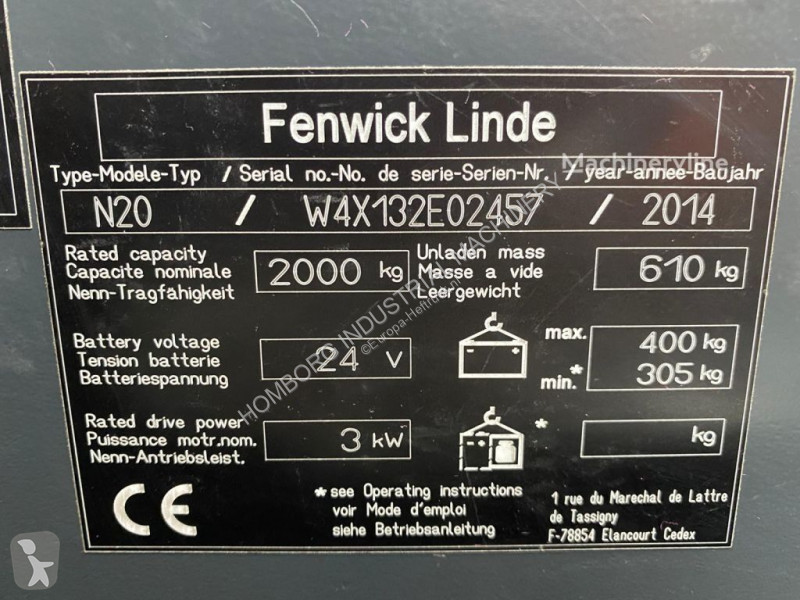 Transpalette Linde N20 2 ton Elektrische...
