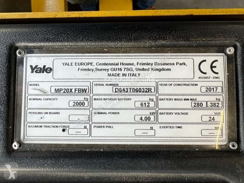 Transpalette Hyster MP20X FBW 2 ton Palletwagen...