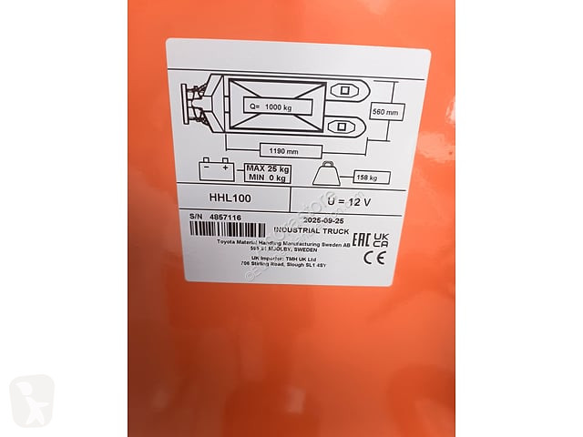Transpaleta Toyota HHL100PH - Capacité 1000 kg