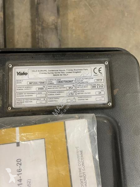 Empilhador porta paletes Yale  MP20X