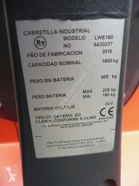 Transpalette BT LWE 180 2350x570